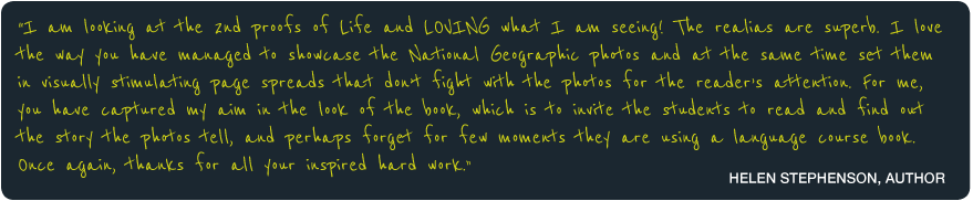 National Geographic & Cengage Learning Life Testimonial